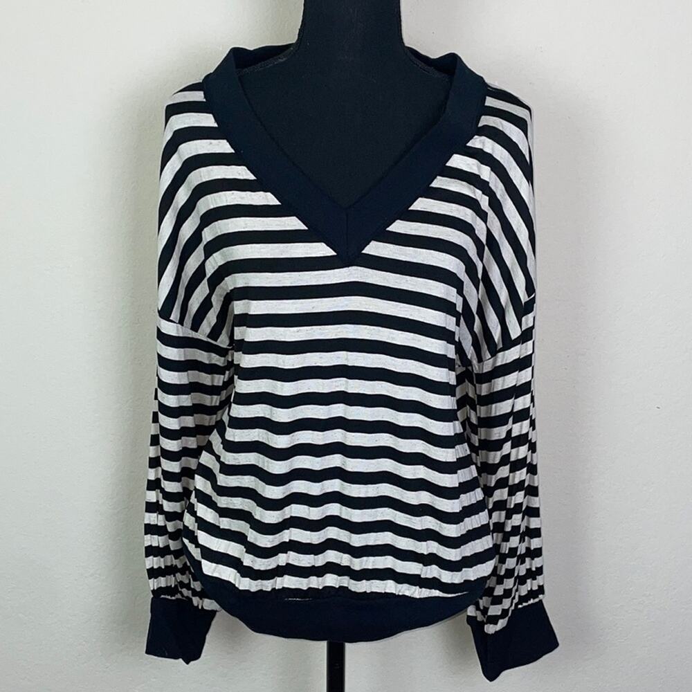 NWT Ces Femme striped oversized pullover l/s blouse women’s L